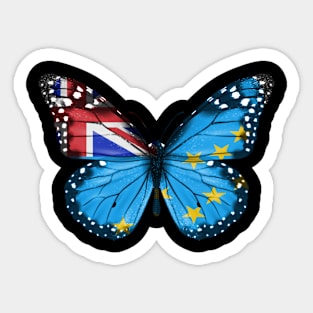 Tuvaluan Flag  Butterfly - Gift for Tuvaluan From Tuvalu Sticker